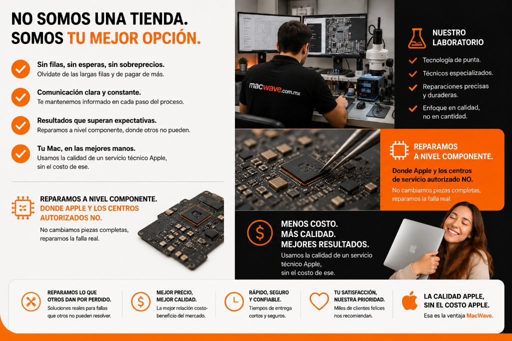 No somos una tienda, somos tu mejor opción - Reparación Mac